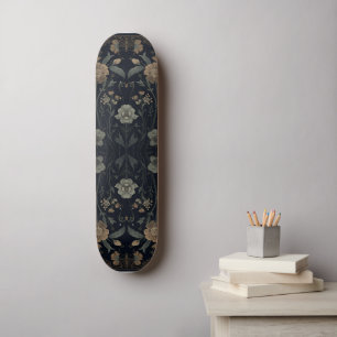 William Morris Art Nouveau Donkere Esthetiek bloem Skateboard