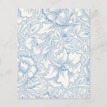William Morris, Art Nouveau Elegant Blue Acanthus
