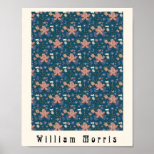 William Morris art nouveau flower design blue