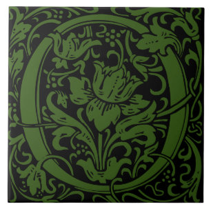 William Morris Art Nouveau Monogrammed Letter O Tegeltje