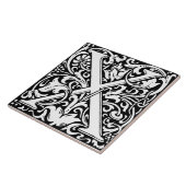 William Morris Art Nouveau Monogrammed Letter X Tegeltje (Zijkant)