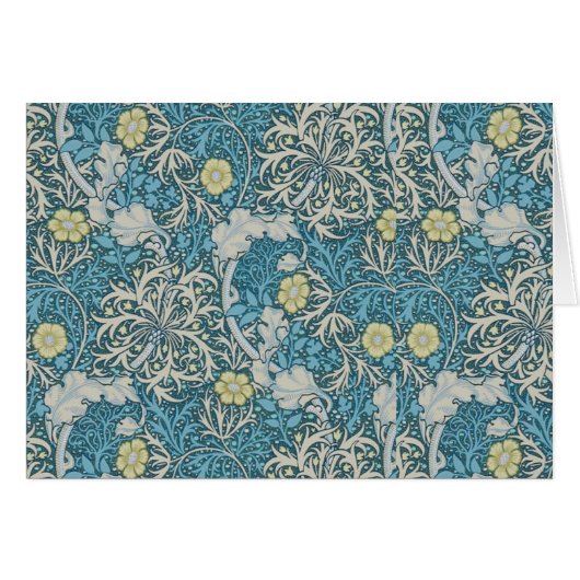 William Morris, art nouveau Patroon, zeewier, blau (Voorkant Horizontaal)
