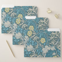 William Morris, art nouveau Patroon, zeewier, blau