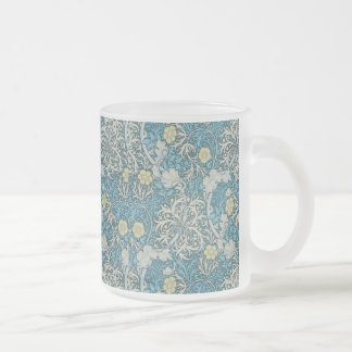 William Morris, art nouveau Patroon, zeewier, blau Matglas Koffiemok