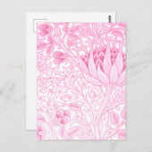 William Morris Artichoke Bord Roze Briefkaart (Voorkant / Achterkant)
