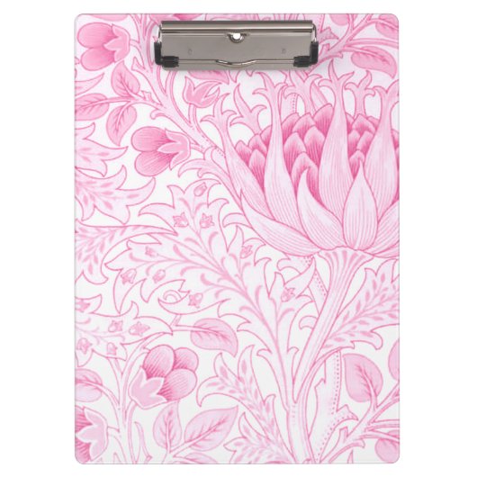 William Morris Artichoke Bord Roze Klembord (Voorkant)