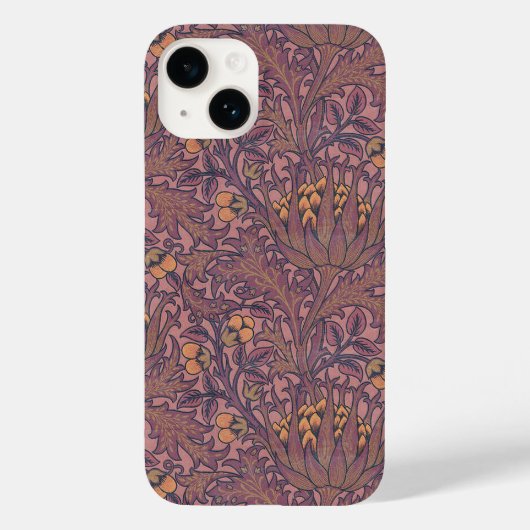William Morris Artisjok wijn en goud Case-Mate iPhone Case (Achterkant)