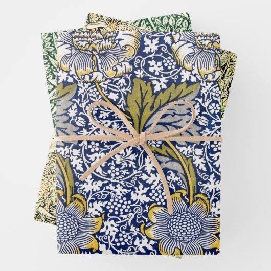 William Morris ASSORTED Wrapping Paper SET (In situ)