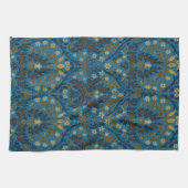 William Morris Autumn Flowers Pattern Seaside Blue Theedoek (Horizontaal)