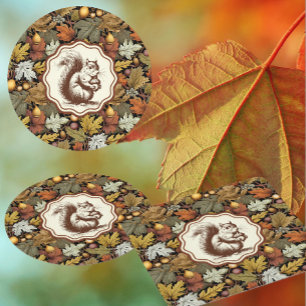 William Morris Autumn vertrekt bij Squirrel Retro Vierkante Kartonnen Onderzetter