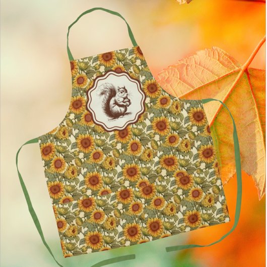 William Morris Autumn Zonnebloemen Eekhoorn Retro Schort
