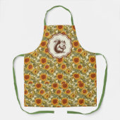 William Morris Autumn Zonnebloemen Eekhoorn Retro Schort (Voorkant)