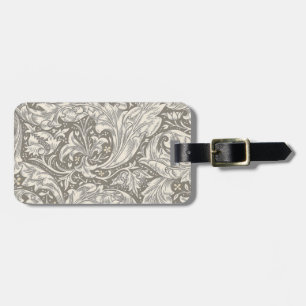 William Morris Bachelor's Button antieke damast Bagagelabel