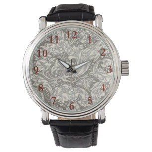 William Morris Bachelor's Button antieke damast Horloge