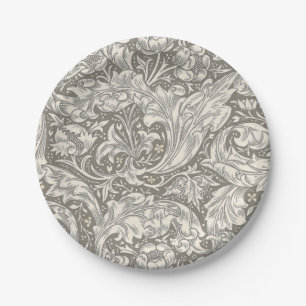 William Morris Bachelor's Button antieke damast Papieren Bordje