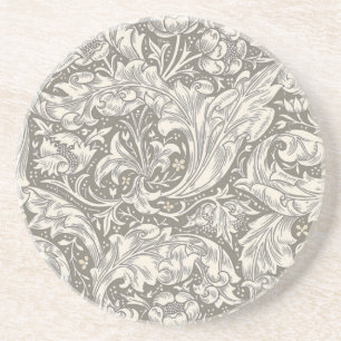 William Morris Bachelor's Button antieke damast Zandsteen Onderzetter