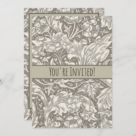 William Morris Bachelor's Button Bloem Bloemrijke Kaart (Voorkant / Achterkant)