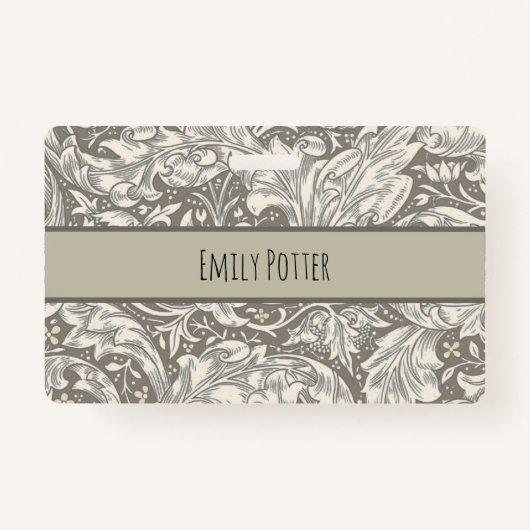 William Morris Bachelor's Button Bloemenbot Badge (Voorkant)