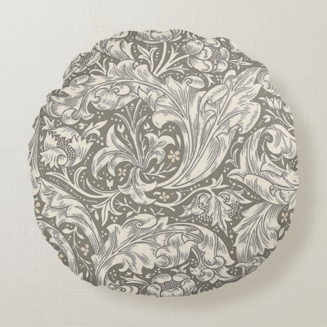 William Morris Bachelor's Button Bloemenbot Rond Kussen (Voorkant)