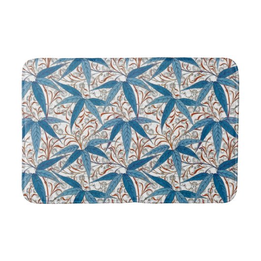 William Morris Bamboo Print, Denim Blue en White Badmat (Voorkant)