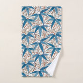 William Morris Bamboo Print, Denim Blue & White (Serviette à main)