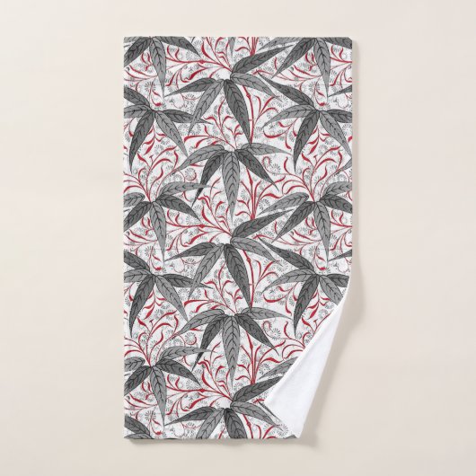 William Morris Bamboo Print, grijs en wit Bad Handdoek (Handdoek)