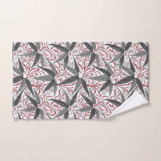William Morris Bamboo Print, grijs en wit Bad Handdoek (Handdoek)