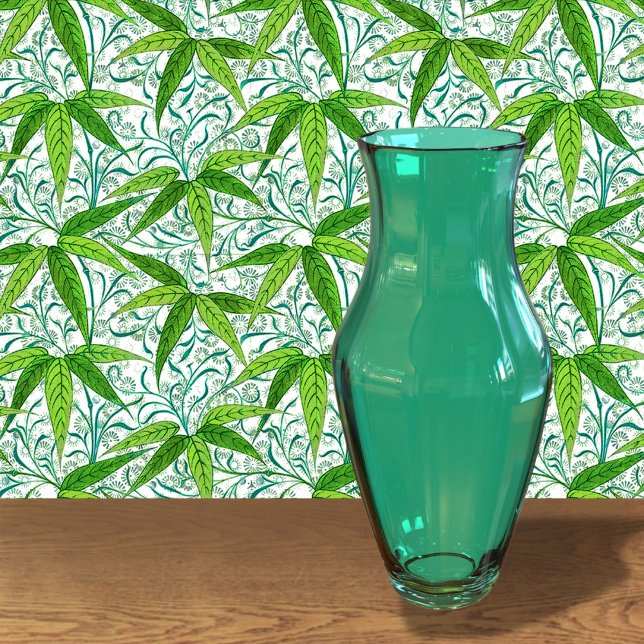 William Morris Bamboo Print, groen en wit Behang (Creator heeft geüpload)