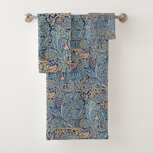 William Morris Beau motif floral bleu rose (En situation)