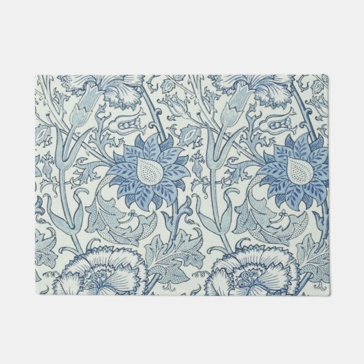 William Morris Beauful-bloempatroon, blauw, roos Deurmat (Voorkant)