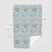 William Morris Beauful-bloempatroon, blauw, roos Golfhanddoek (Insitu)