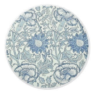 William Morris Beauful-bloempatroon, blauw, roos Keramische Knop