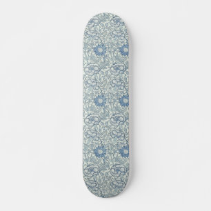 William Morris Beauful-bloempatroon, blauw, roos Skateboard