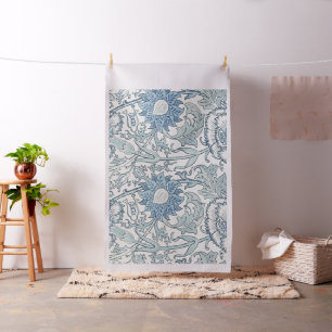 William Morris Beauful-bloempatroon, blauw, roos Stof