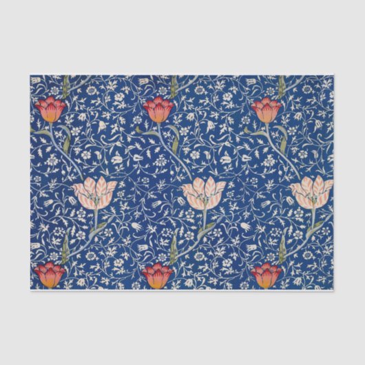 William Morris Beauful Floral Pattern Blue Tissuepapier (Voorkant)