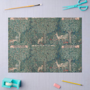 William Morris Begroeiing Bos Dier Botanisch Tissuepapier