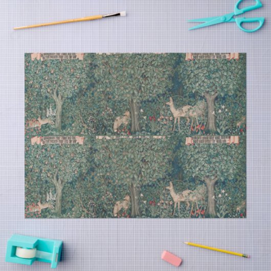 William Morris Begroeiing Bos Dier Botanisch Tissuepapier (Craft)