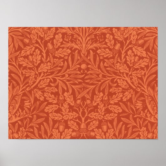 william morris behang eikels en eik poster (Voorkant)