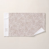 William Morris Beige Larkspur Motif et Monogram (Serviette à main)