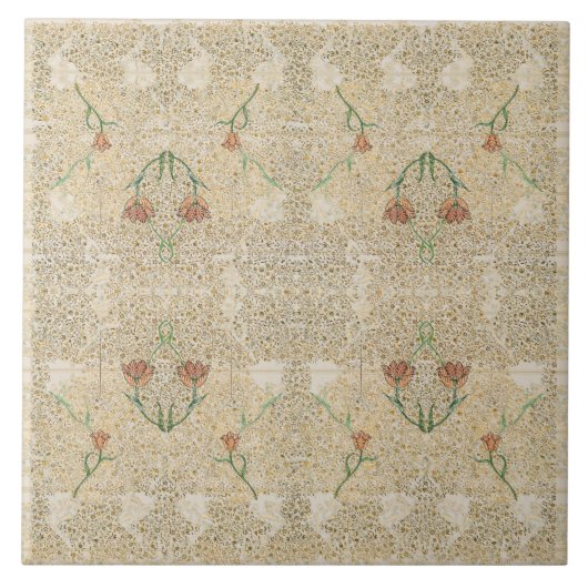 William * Morris Beige Tulp Tegeltje (Voorkant)