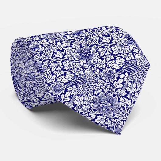 William Morris  Bird & Anemone Pattern Stropdas (Opgerold)