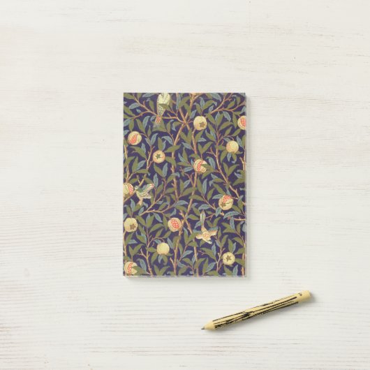 William Morris Bird en Pomegranate Art Post-it® Notes (Op bureau)