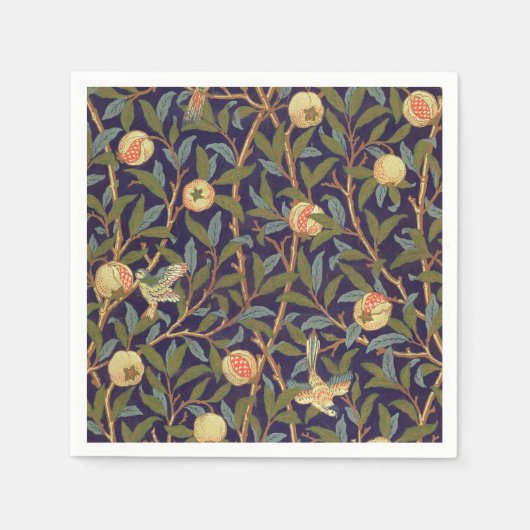 William Morris Bird en Pomegranate  Art Servetten (Voorkant)