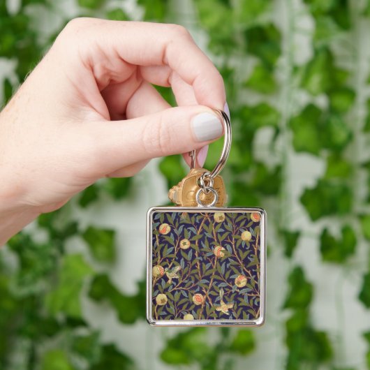 William Morris Bird en Pomegranate  Art Sleutelhanger (Hand)