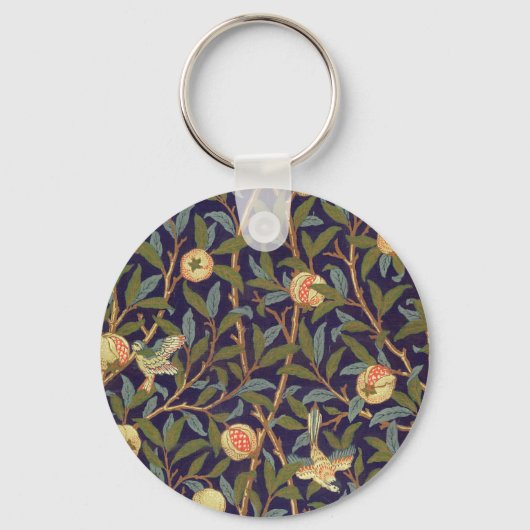 William Morris Bird en Pomegranate  Art Sleutelhanger (Voorkant)