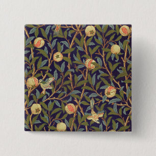 William Morris Bird en Pomegranate  Art Vierkante Button 5,1 Cm
