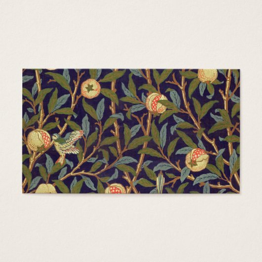 William Morris Bird en Pomegranate Art Visitekaartjes (Voorkant)