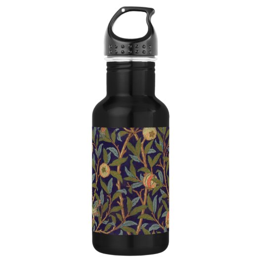 William Morris Bird en Pomegranate  Art Waterfles (Voorkant)