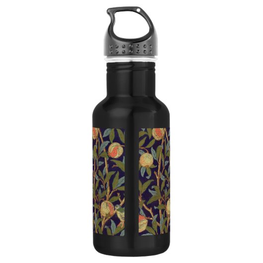 William Morris Bird en Pomegranate Art Waterfles (Achterkant)