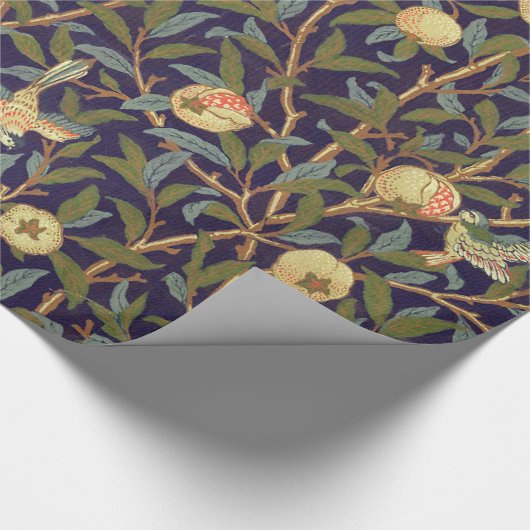 William Morris Bird en Pomegranate Floral Cadeaupapier (Hoek)